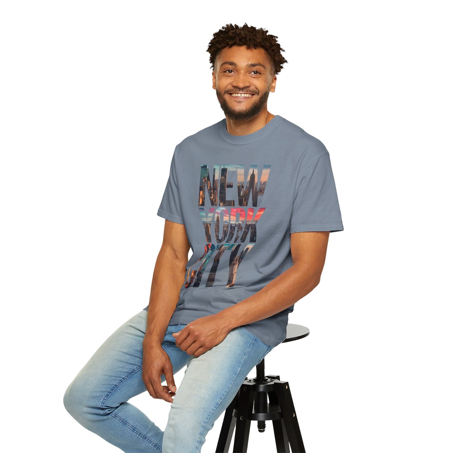 New York City Photo-Print T-Shirt — NYC Skyline Typography Tee