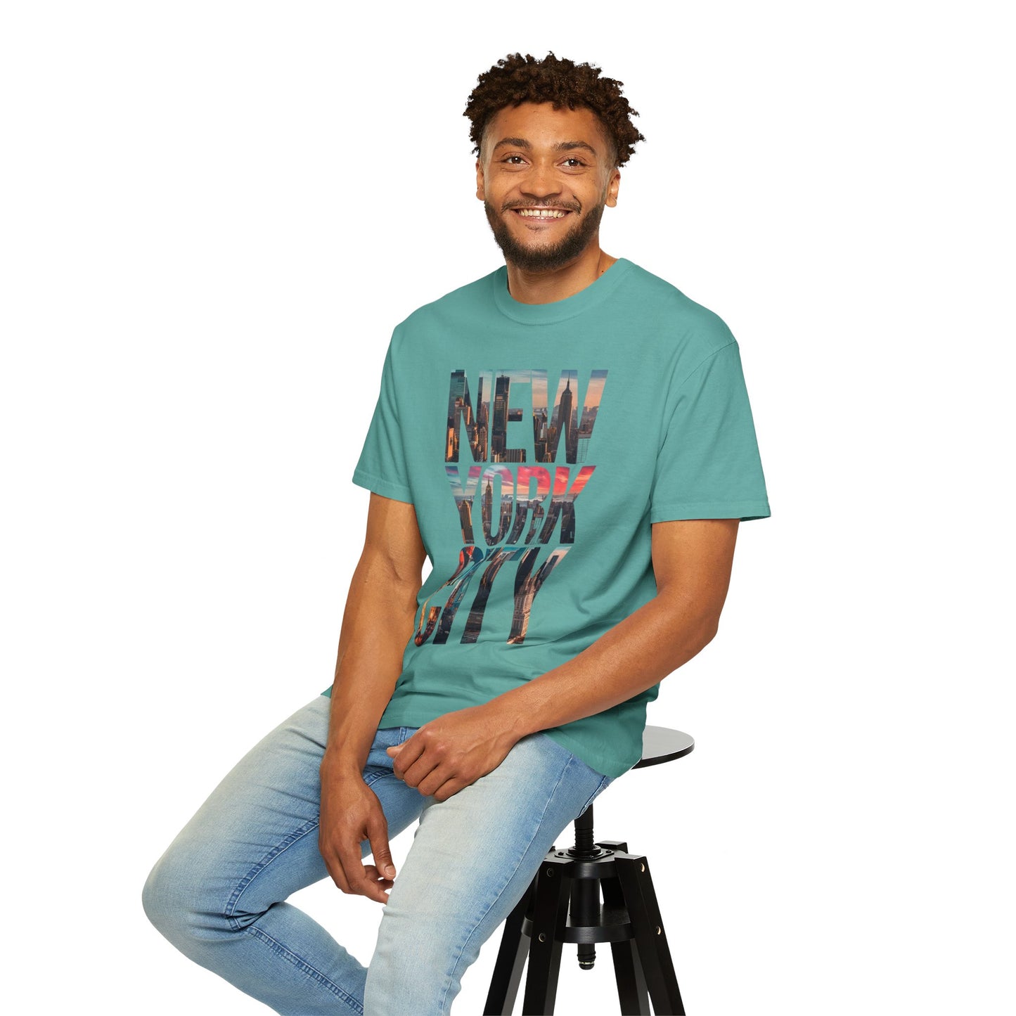 New York City Photo-Print T-Shirt — NYC Skyline Typography Tee