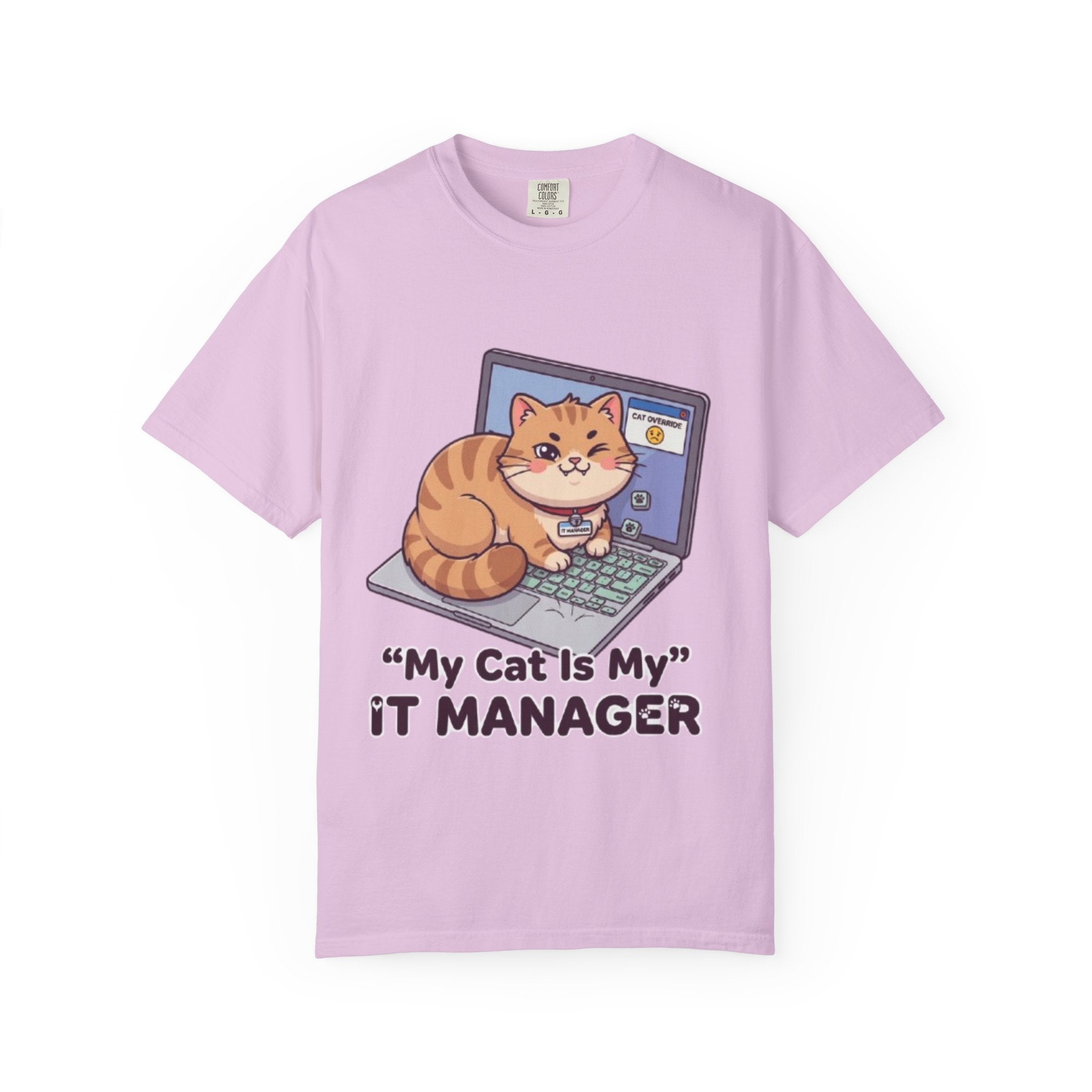 IT Manager Cat T-Shirt — "My Cat Is My IT Manager" Cute Techie Tee for Cat Lovers