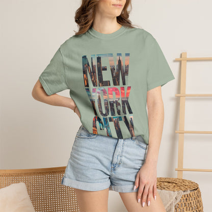New York City Photo-Print T-Shirt — NYC Skyline Typography Tee