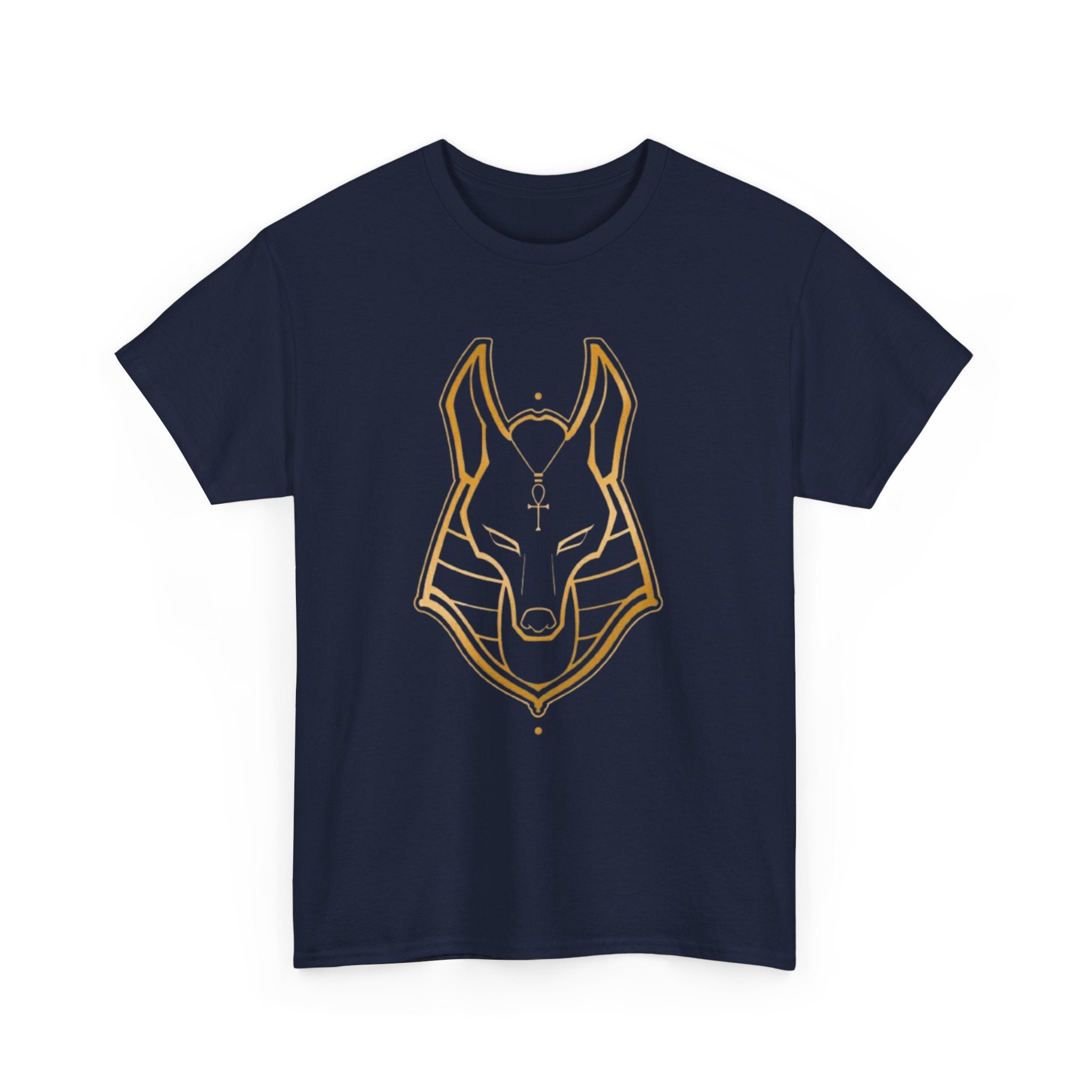 Anubis Line Art Tee — Minimal Egyptian God Fox Mask T-Shirt