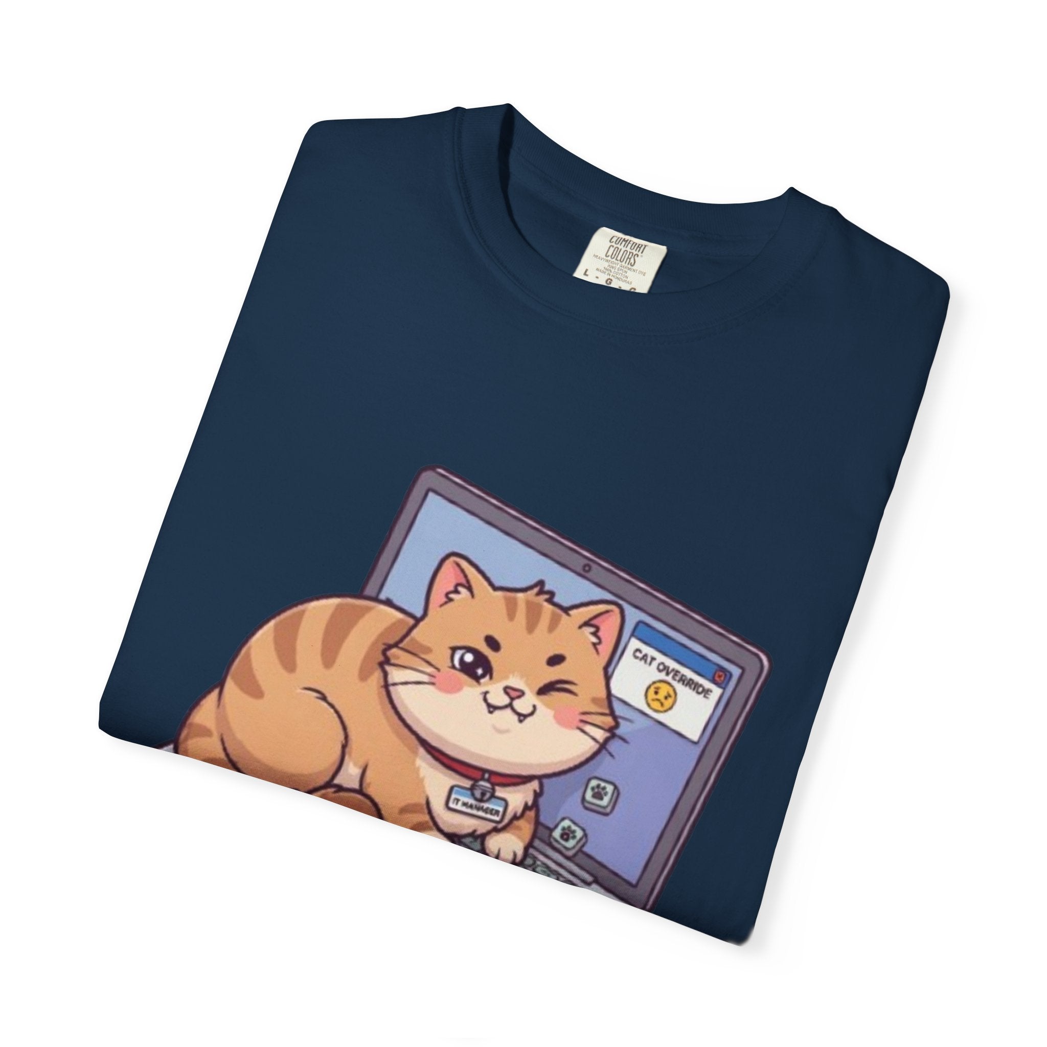 IT Manager Cat T-Shirt — "My Cat Is My IT Manager" Cute Techie Tee for Cat Lovers