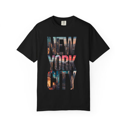 New York City Photo-Print T-Shirt — NYC Skyline Typography Tee