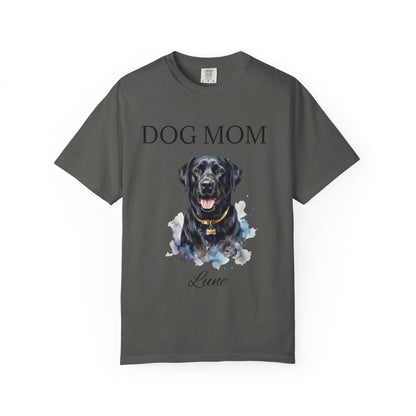 Dog Mom T‑Shirt with Custom Pet Portrait — Personalized Dog Mom Tee