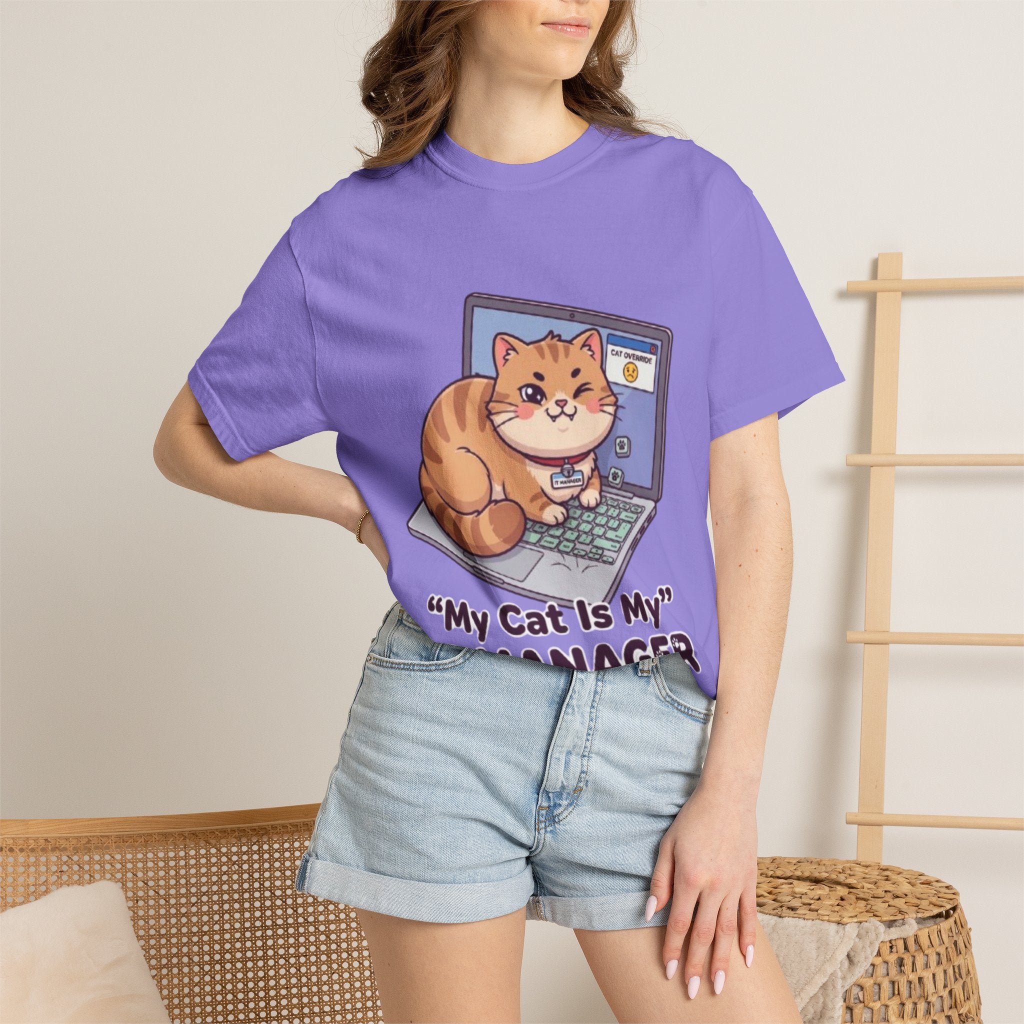 IT Manager Cat T-Shirt — "My Cat Is My IT Manager" Cute Techie Tee for Cat Lovers