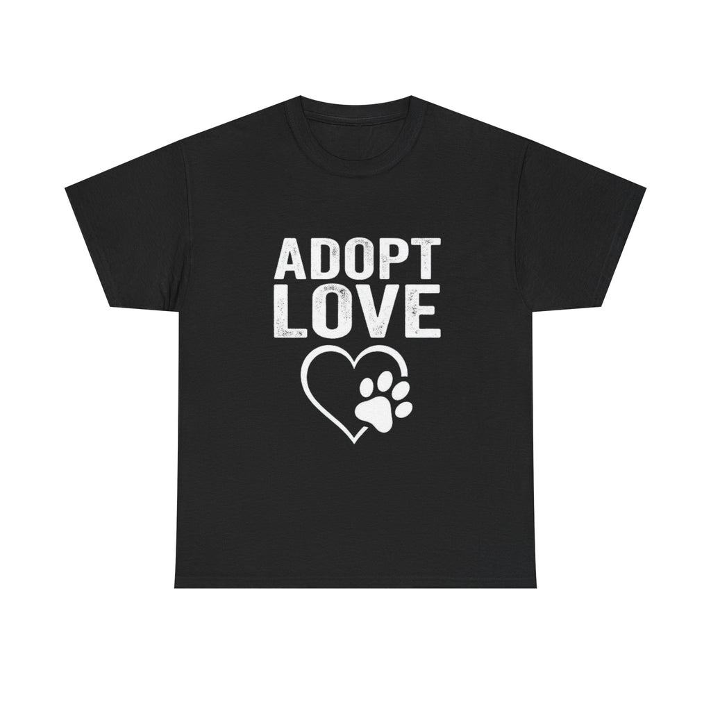 Adopt Love T-Shirt — Rescue Pet Paw Heart Tee for Animal Lovers