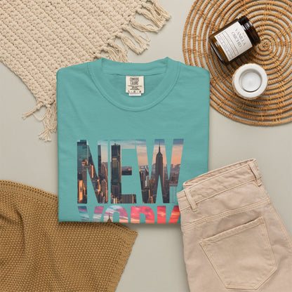 New York City Photo-Print T-Shirt — NYC Skyline Typography Tee