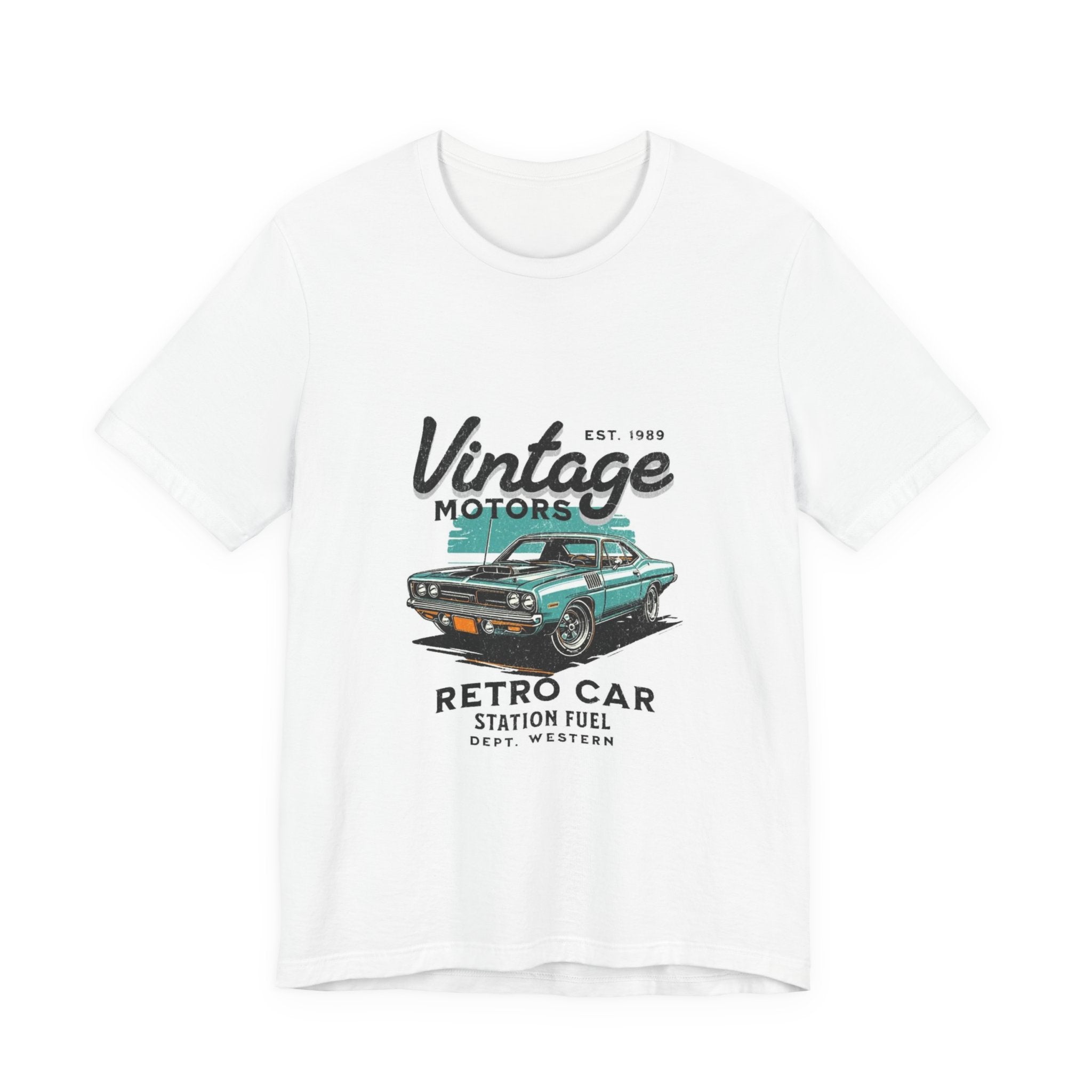 Vintage Motors Retro Car Tee — "Retro Car Station Fuel" Graphic T-Shirt