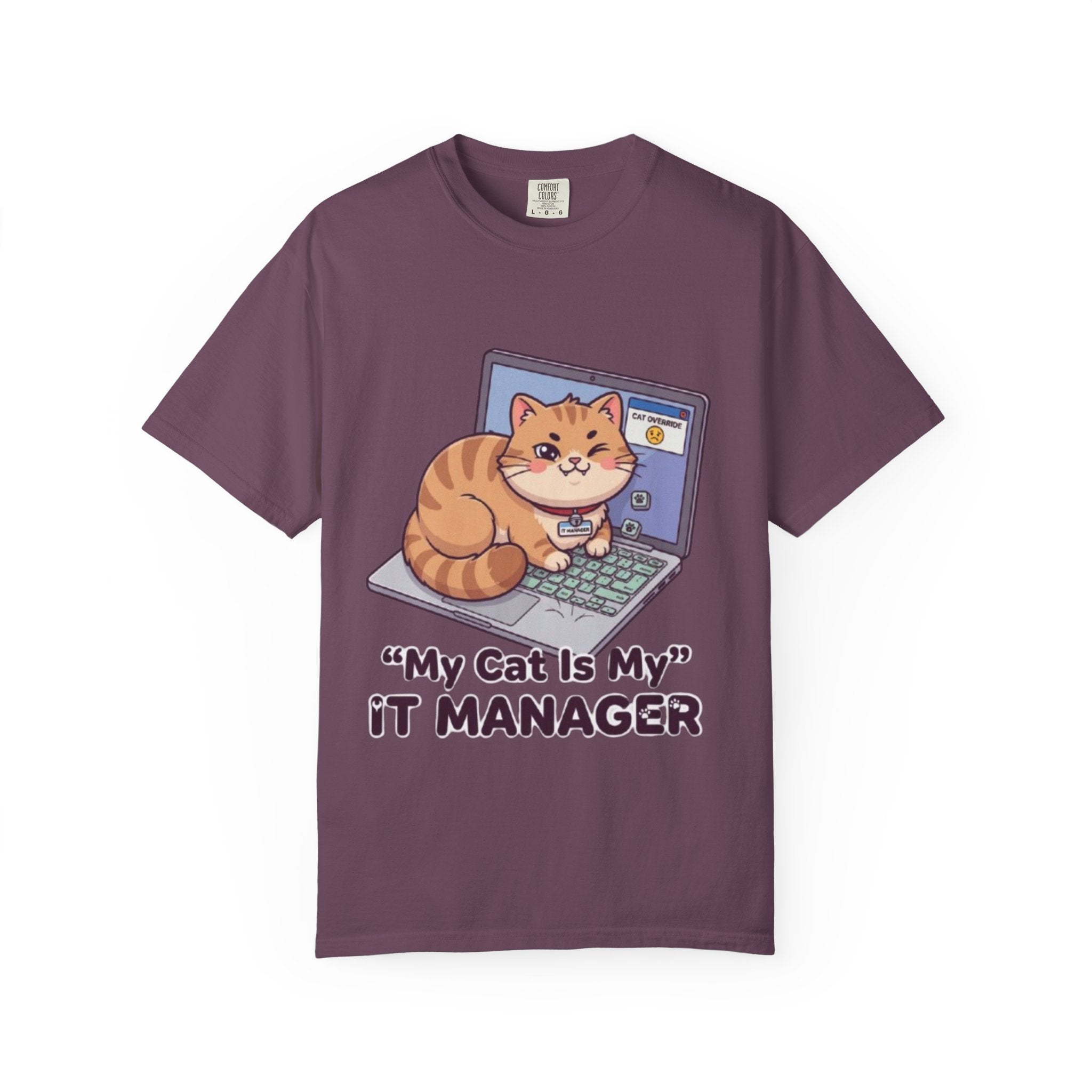 IT Manager Cat T-Shirt — "My Cat Is My IT Manager" Cute Techie Tee for Cat Lovers