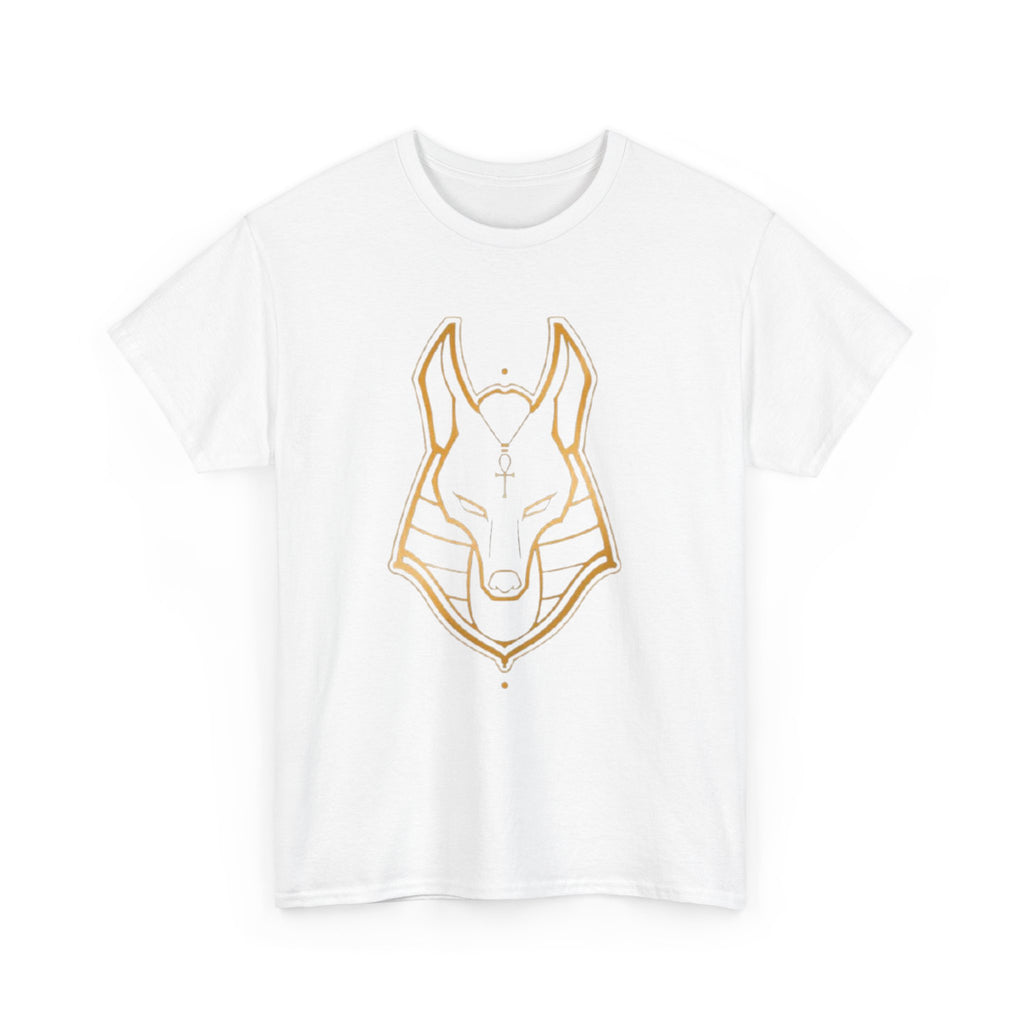 Anubis Line Art Tee — Minimal Egyptian God Fox Mask T-Shirt