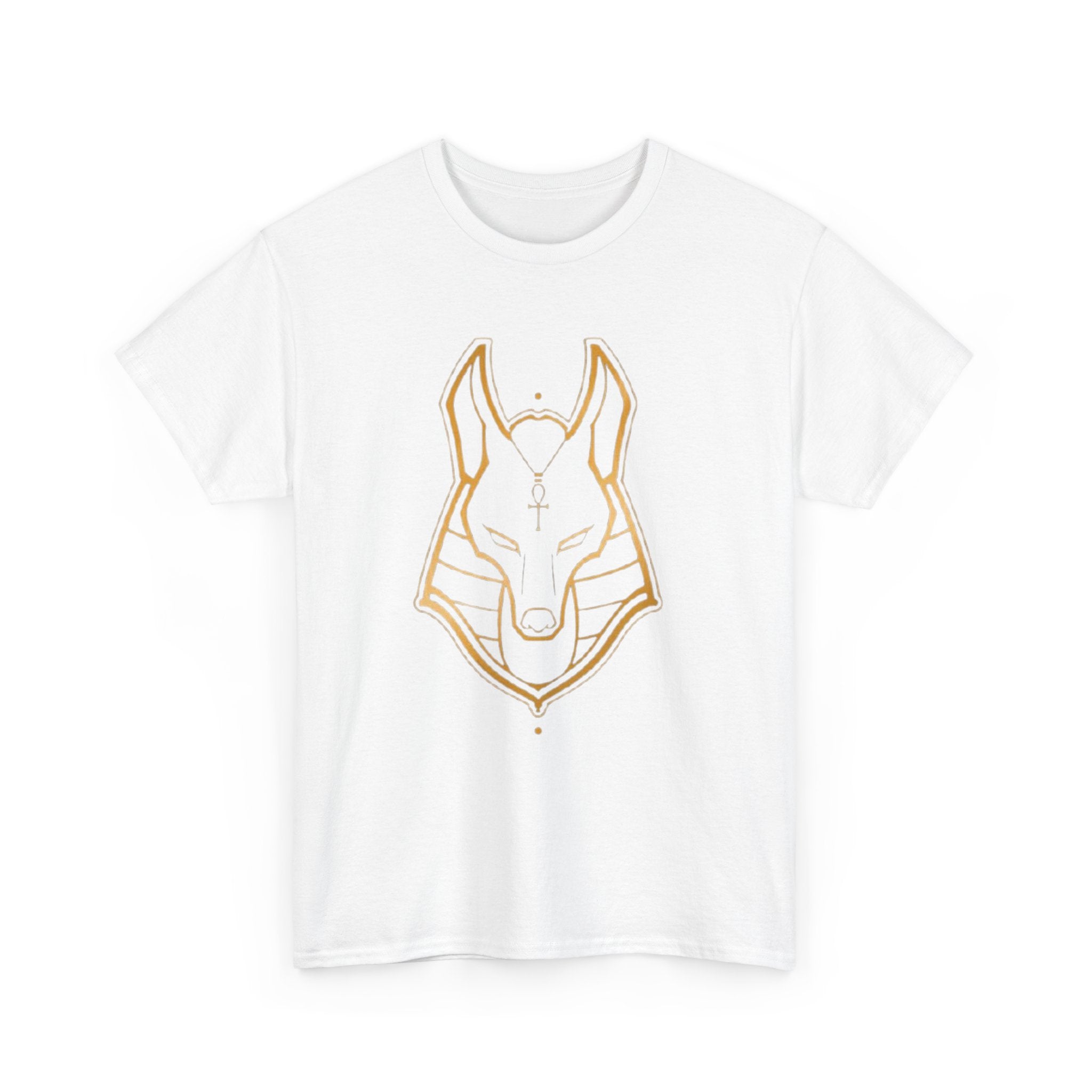 Anubis Line Art Tee — Minimal Egyptian God Fox Mask T-Shirt