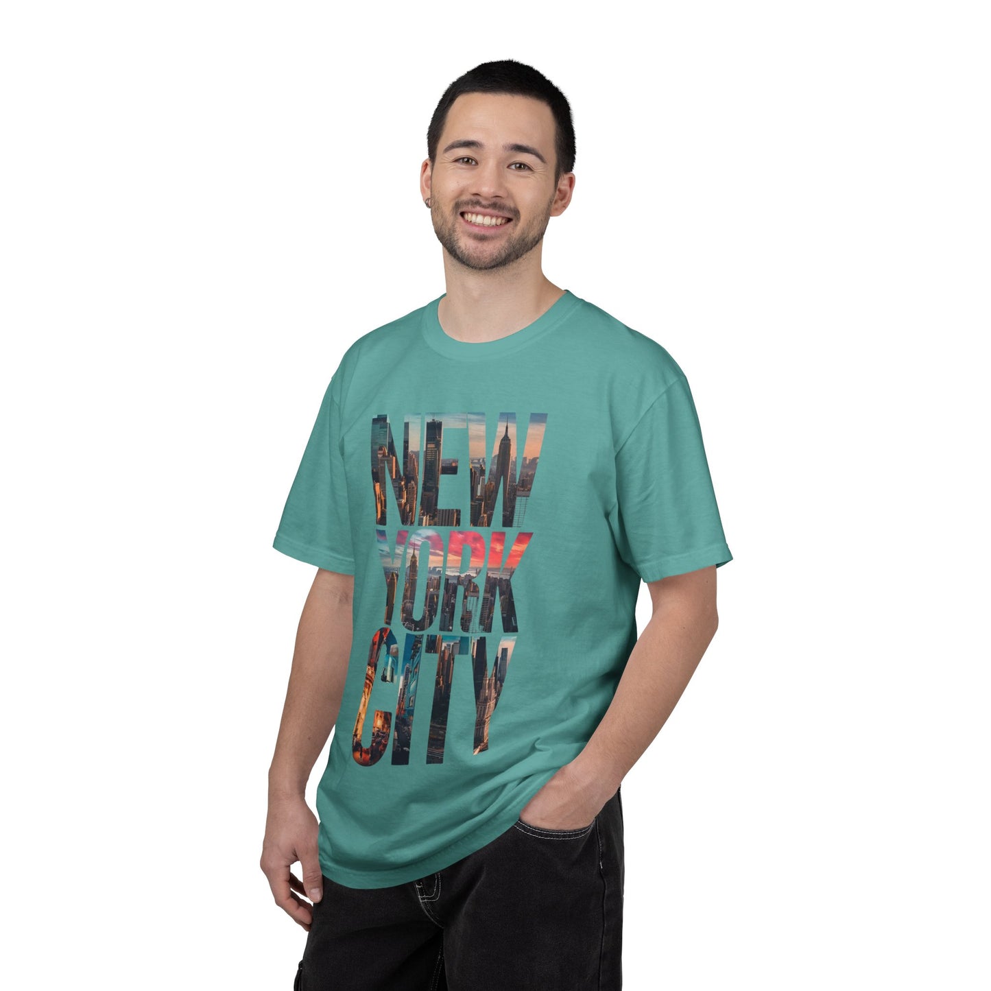 New York City Photo-Print T-Shirt — NYC Skyline Typography Tee