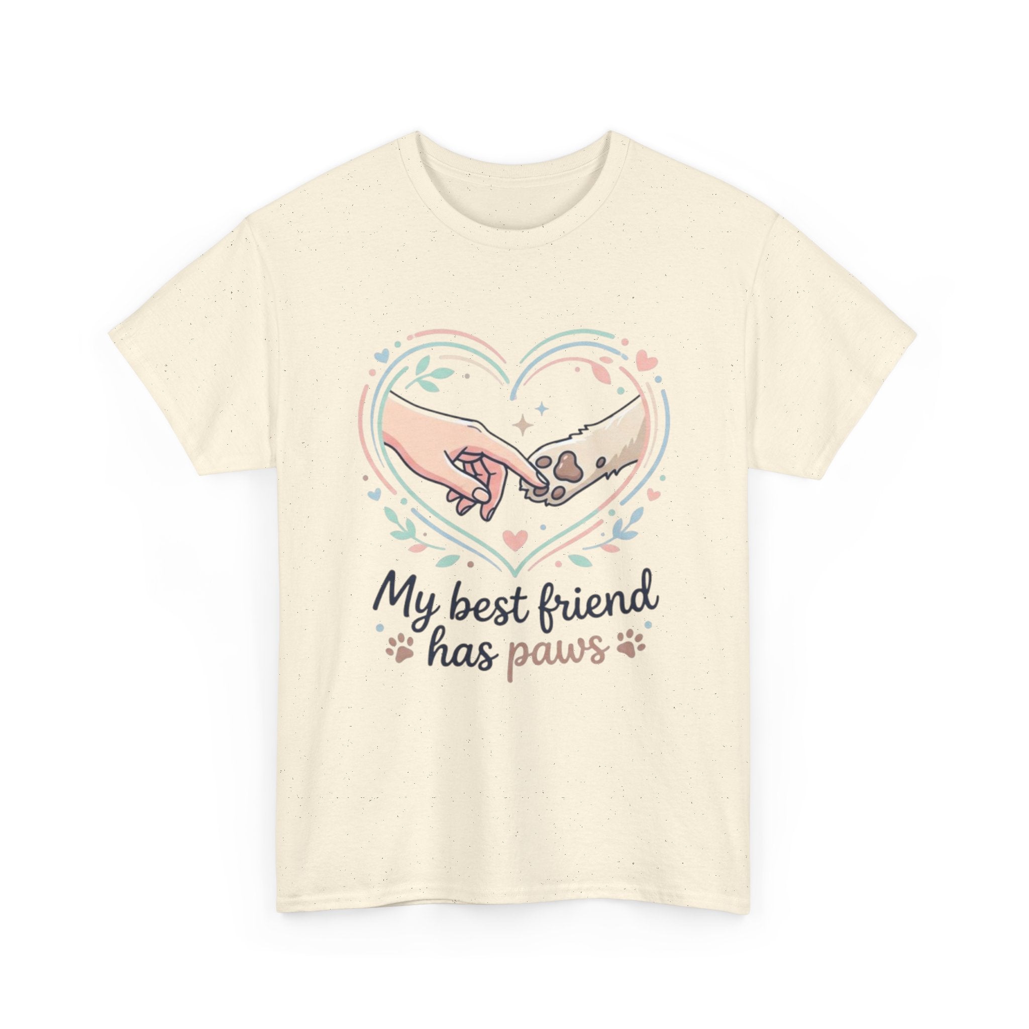 Pet Lover T-Shirt — “My Best Friend Has Paws” Cute Dog & Cat Paw Heart Tee