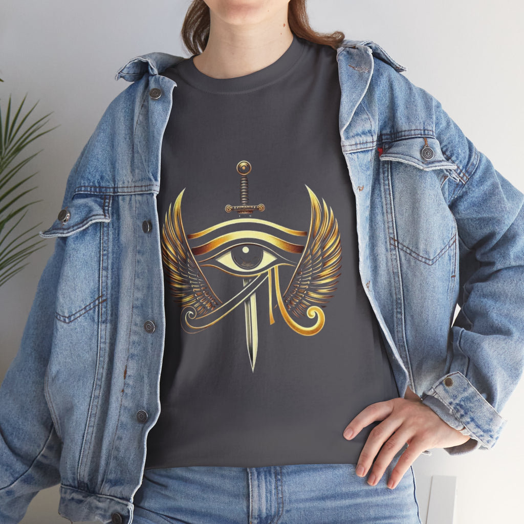 Eye of Horus Sword T‑Shirt — Egyptian Symbol Tee with Winged Eye Design