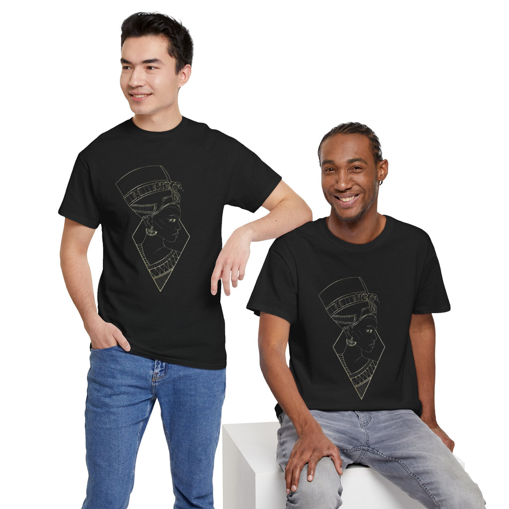 Nefertiti Line Art Tee — Minimal Egyptian Queen Graphic T-Shirt