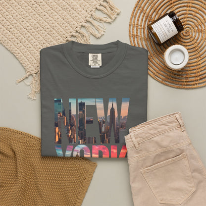 New York City Photo-Print T-Shirt — NYC Skyline Typography Tee