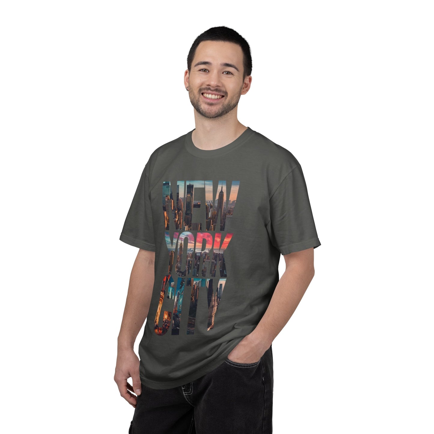 New York City Photo-Print T-Shirt — NYC Skyline Typography Tee