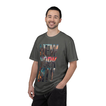 New York City Photo-Print T-Shirt — NYC Skyline Typography Tee