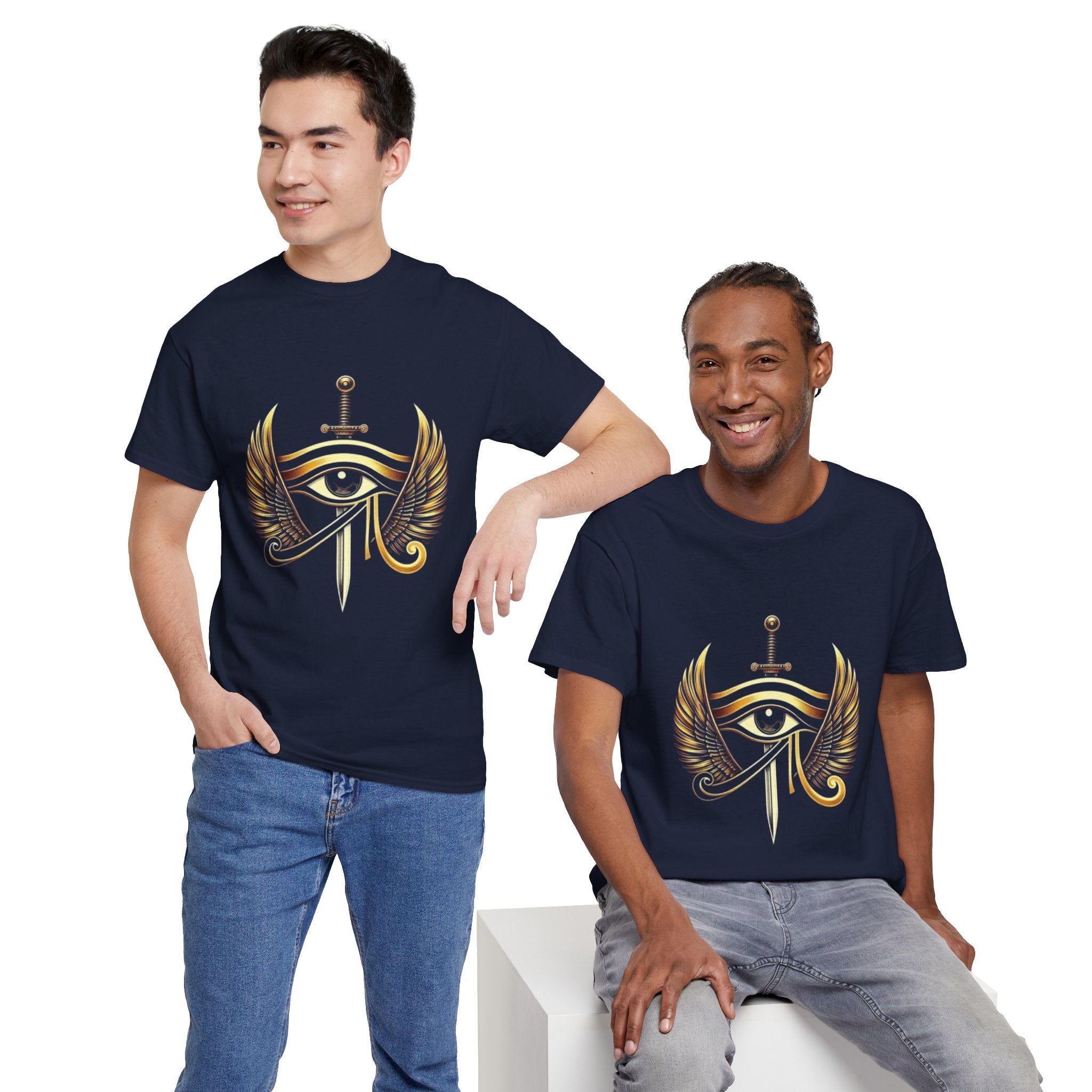 Eye of Horus Sword T‑Shirt — Egyptian Symbol Tee with Winged Eye Design