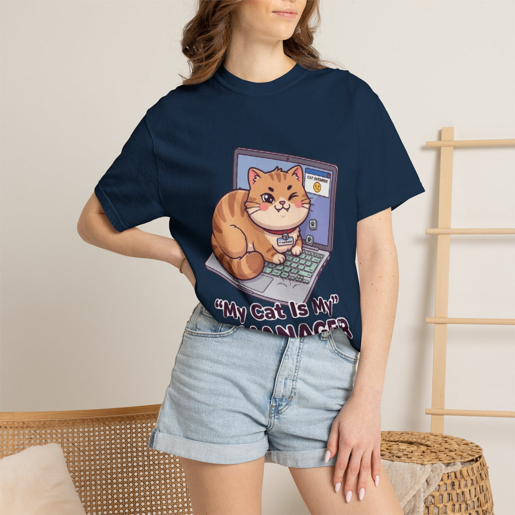 IT Manager Cat T-Shirt — "My Cat Is My IT Manager" Cute Techie Tee for Cat Lovers