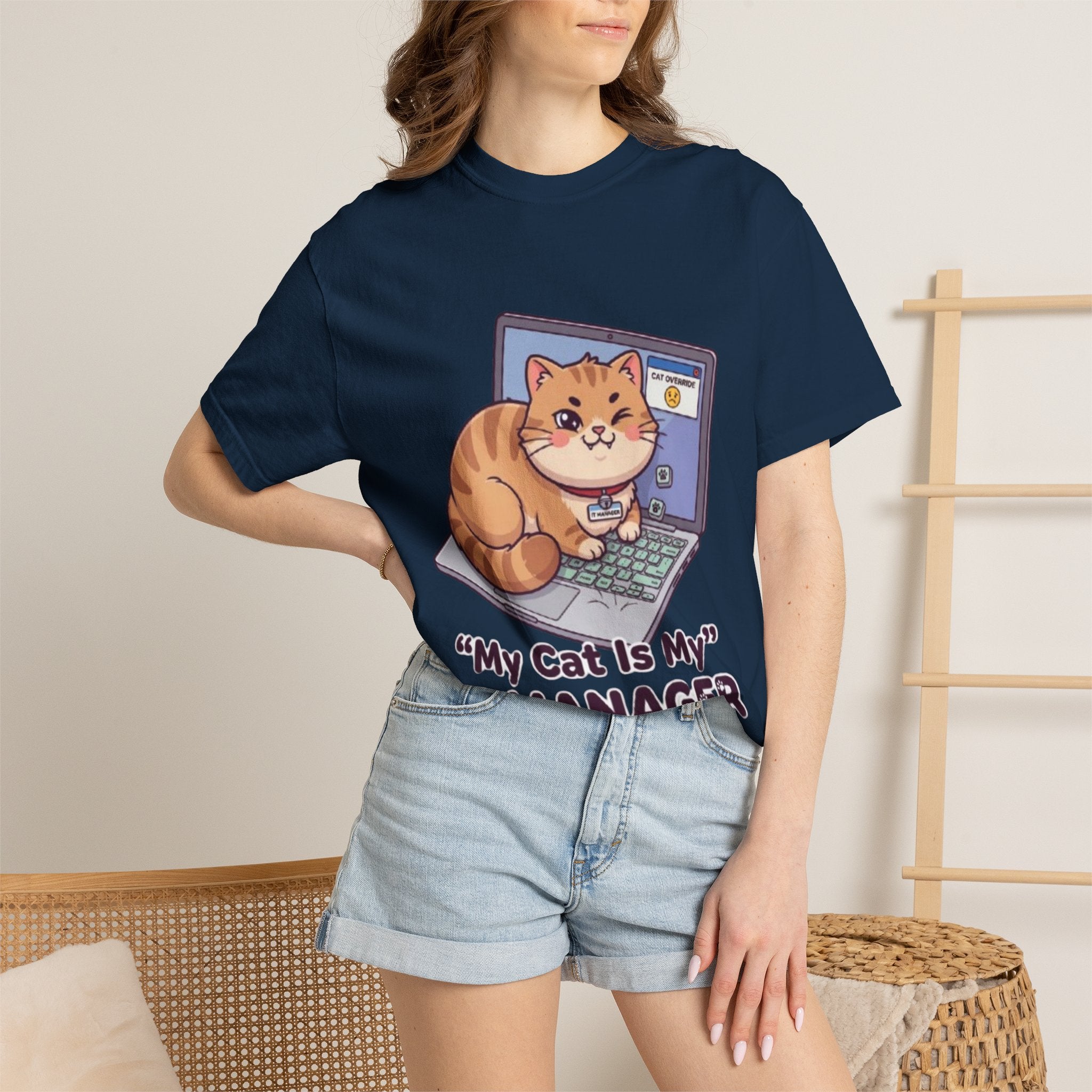 IT Manager Cat T-Shirt — "My Cat Is My IT Manager" Cute Techie Tee for Cat Lovers