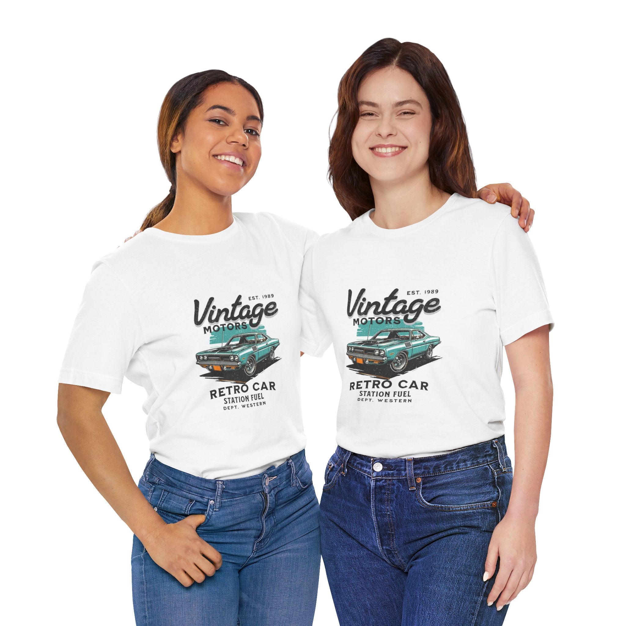 Vintage Motors Retro Car Tee — "Retro Car Station Fuel" Graphic T-Shirt