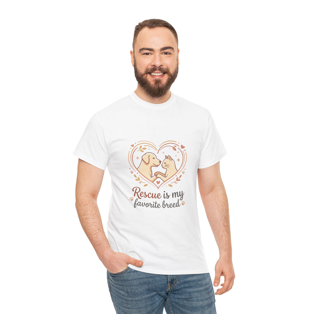Rescue Is My Favorite Breed T-Shirt — Dog Rescue Heart Tee