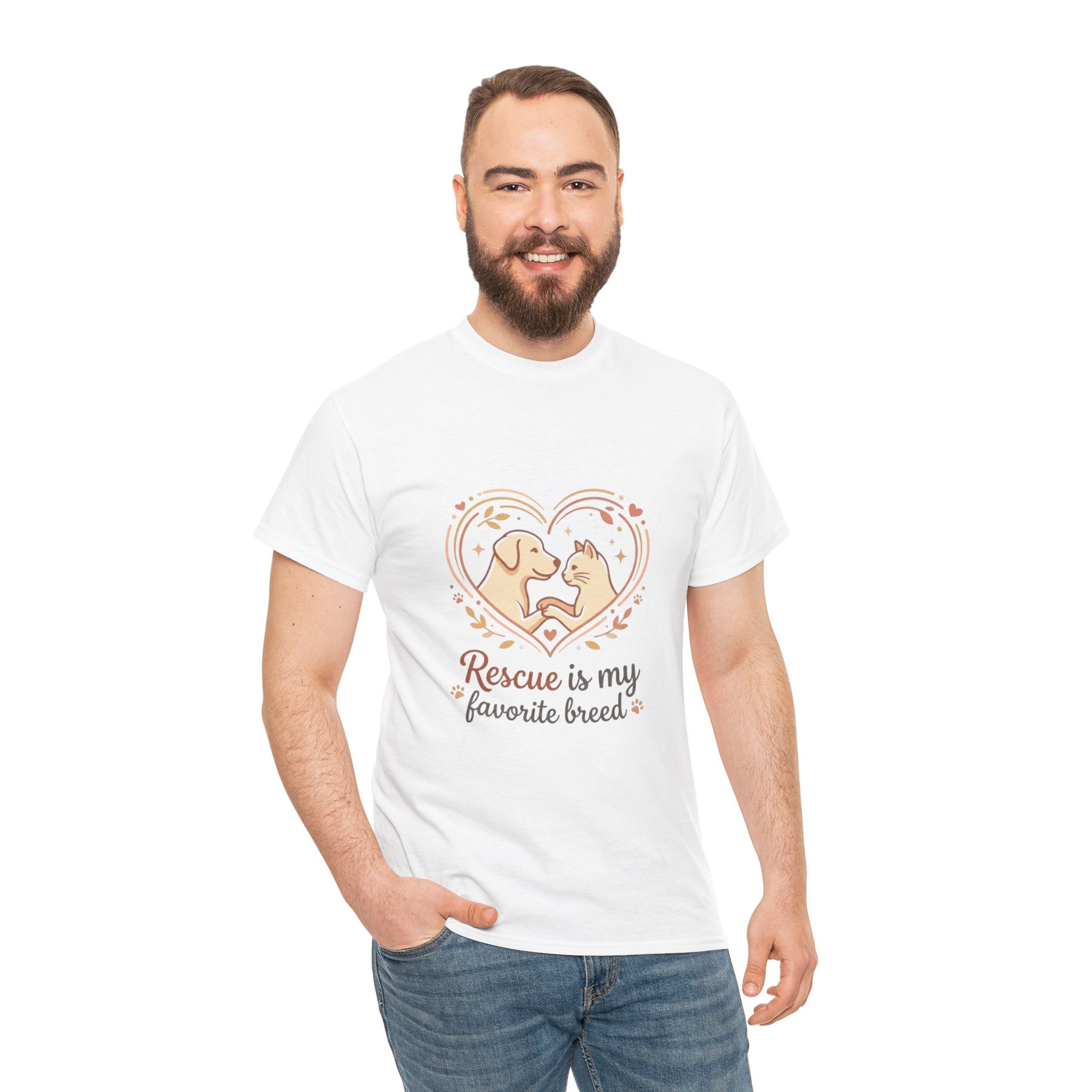 Rescue Is My Favorite Breed T-Shirt — Dog Rescue Heart Tee