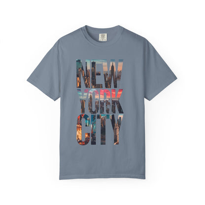New York City Photo-Print T-Shirt — NYC Skyline Typography Tee