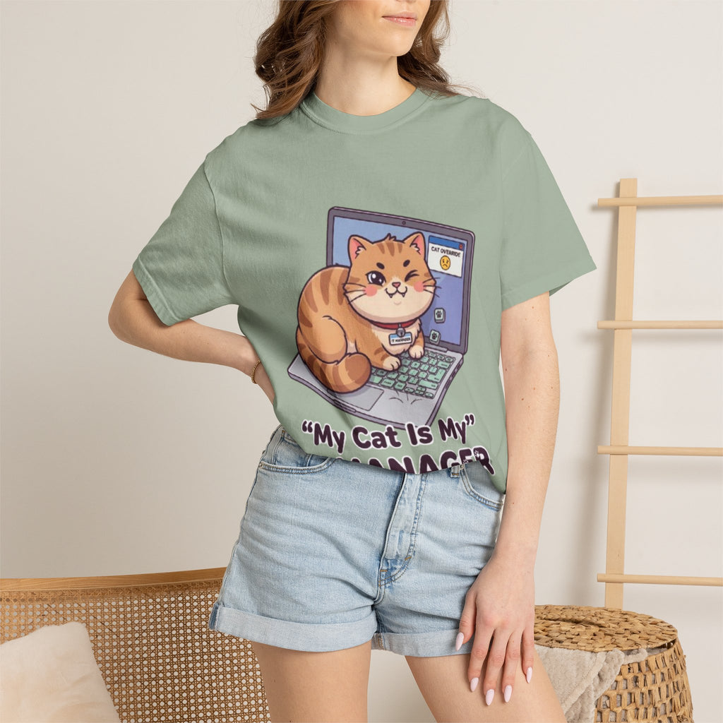 IT Manager Cat T-Shirt — "My Cat Is My IT Manager" Cute Techie Tee for Cat Lovers