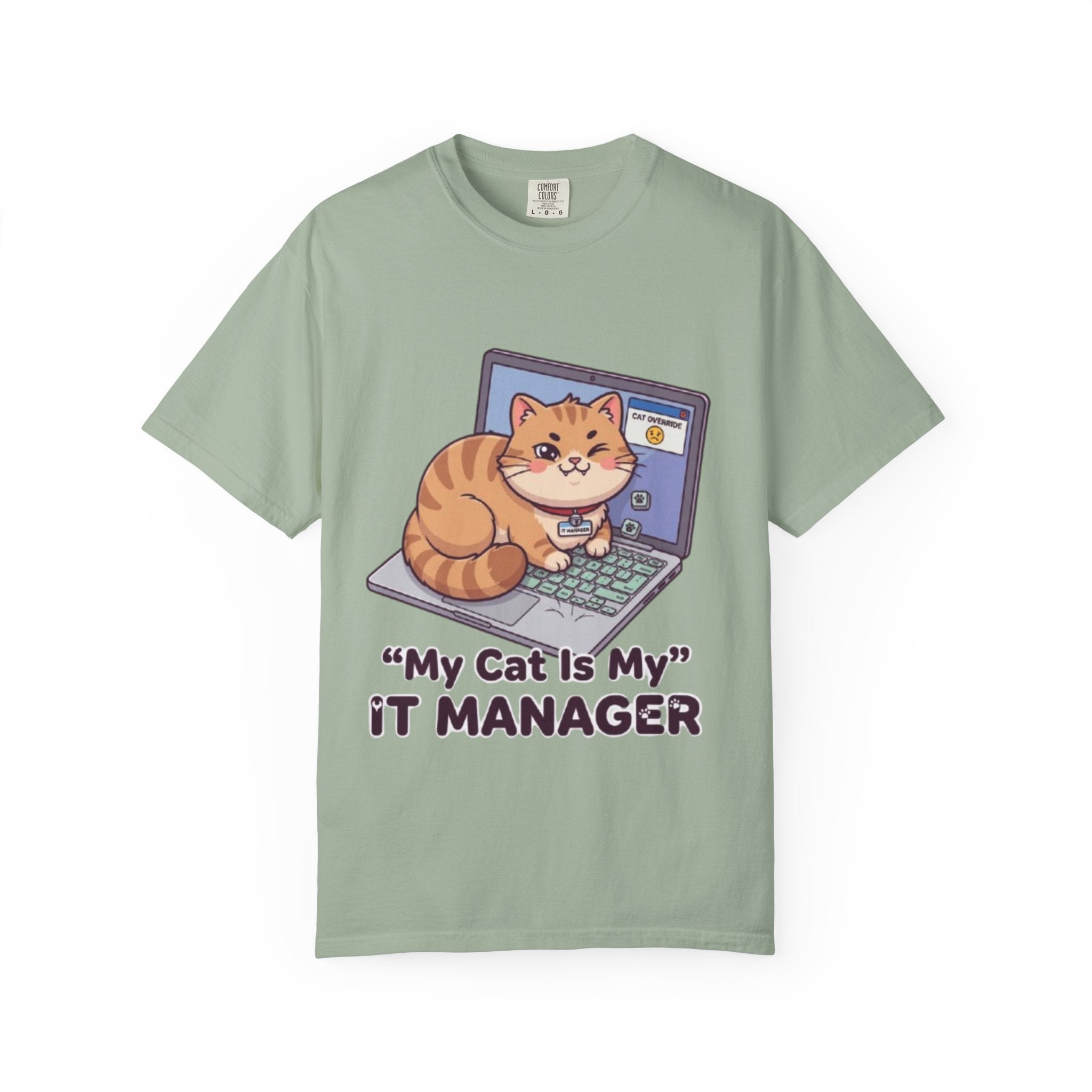IT Manager Cat T-Shirt — "My Cat Is My IT Manager" Cute Techie Tee for Cat Lovers