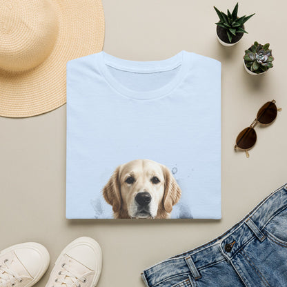 T-Shirt — Personalized Golden Retriever Portrait Tee (Name: "Charlie")