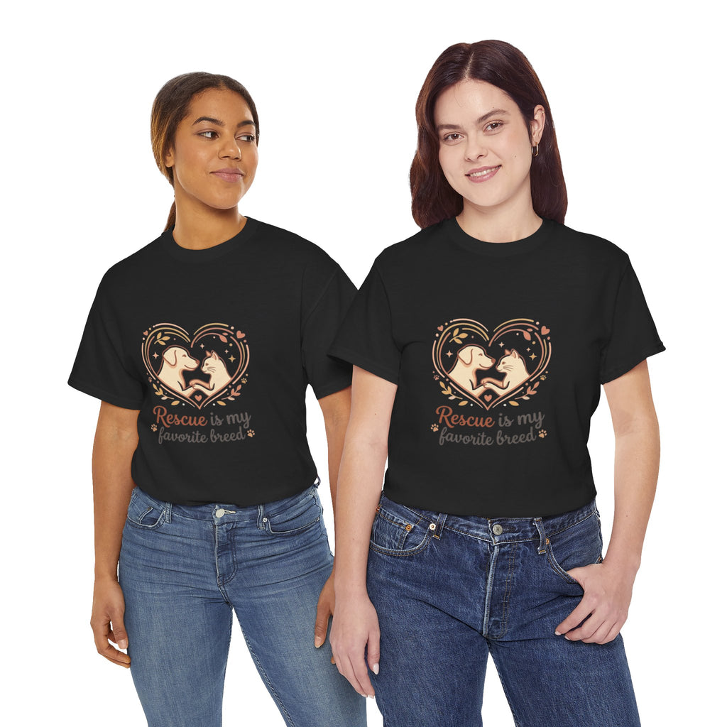Rescue Is My Favorite Breed T-Shirt — Dog Rescue Heart Tee