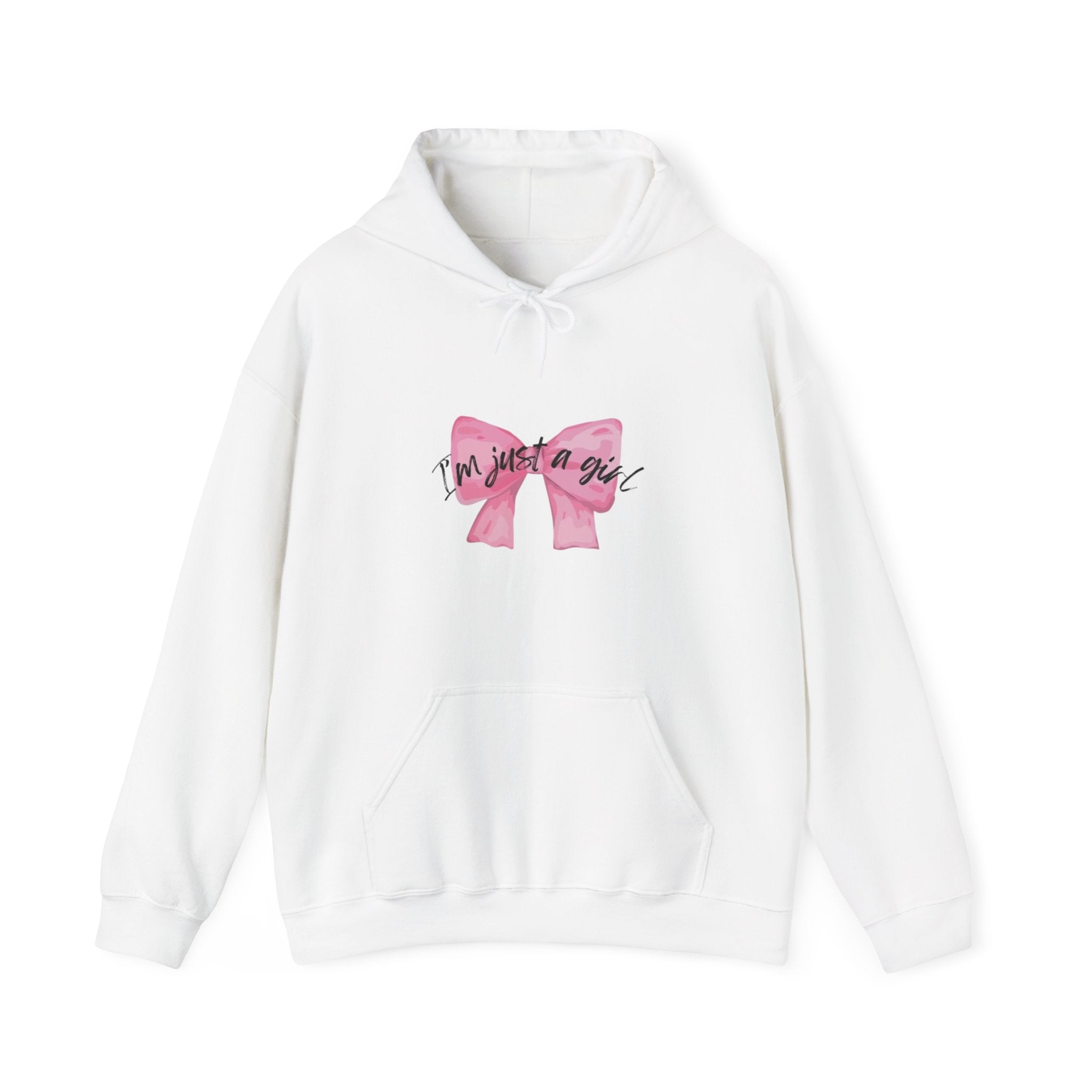 Hoodie — Pink Bow "I'm Just a Girl" Cozy Pullover