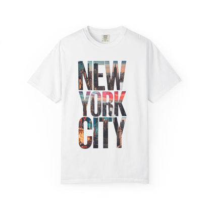 New York City Photo-Print T-Shirt — NYC Skyline Typography Tee