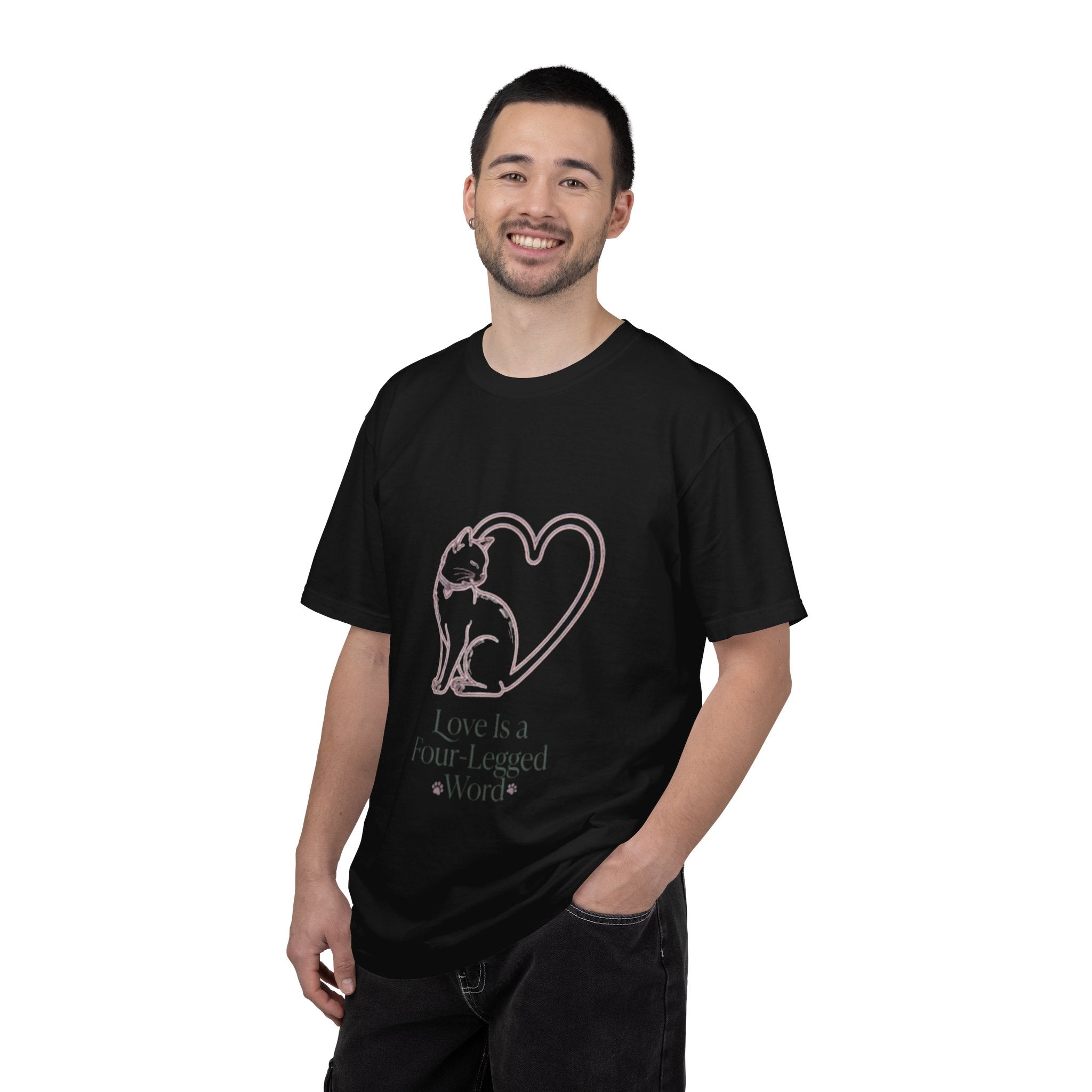 Cat Love T-Shirt — "Love Is a Four-Legged Word" Graphic Tee