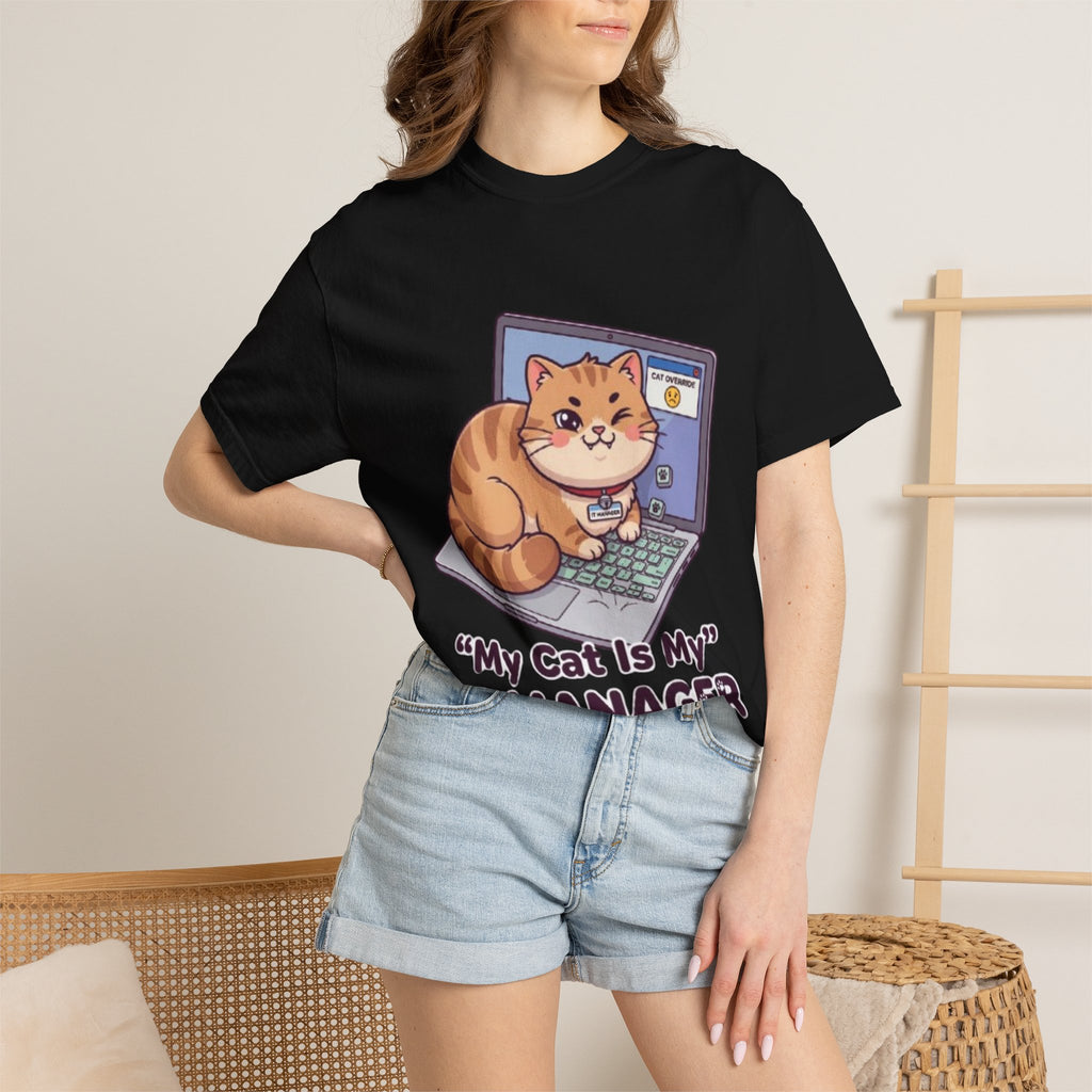 IT Manager Cat T-Shirt — "My Cat Is My IT Manager" Cute Techie Tee for Cat Lovers