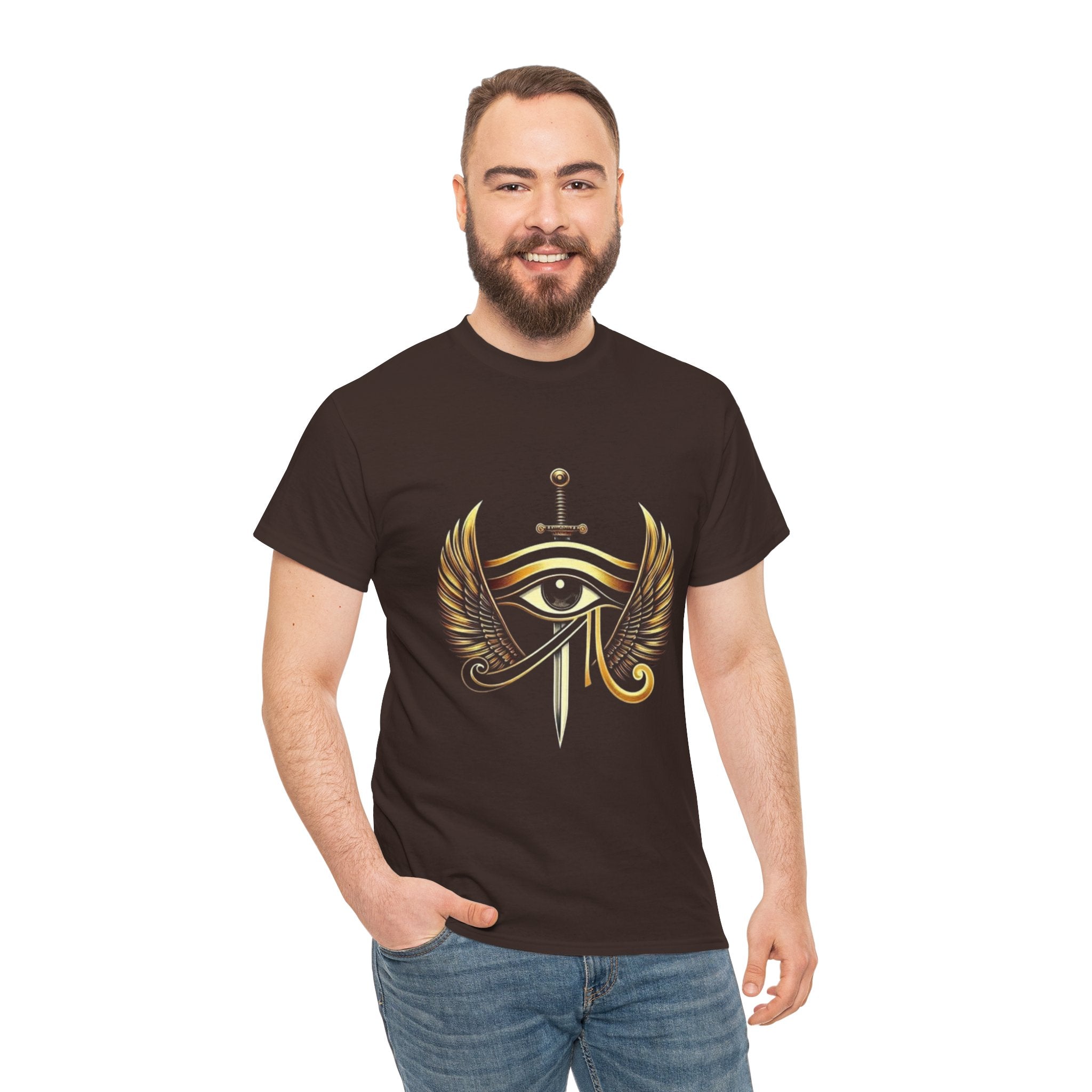 Eye of Horus Sword T‑Shirt — Egyptian Symbol Tee with Winged Eye Design