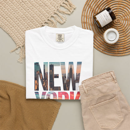 New York City Photo-Print T-Shirt — NYC Skyline Typography Tee