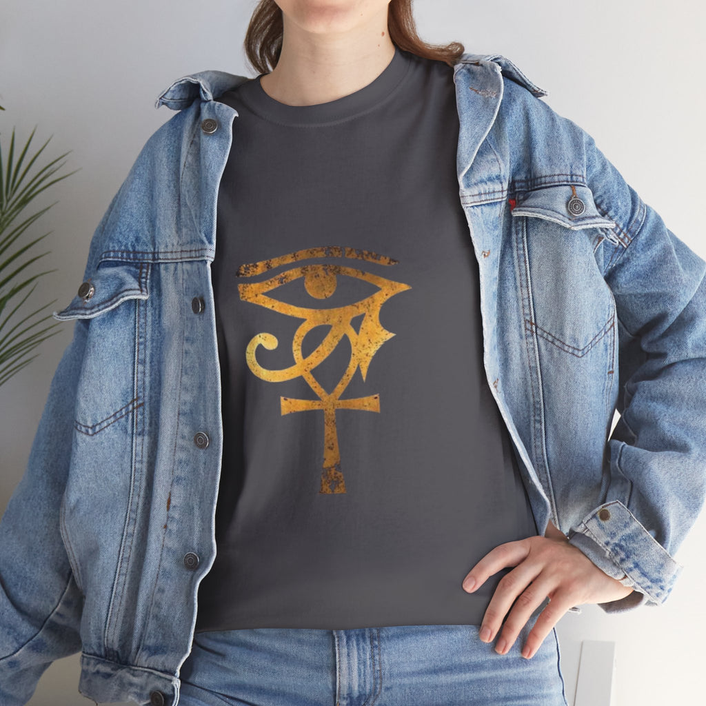 Eye of Ra Ankh T-Shirt — Golden Egyptian Symbol Tee