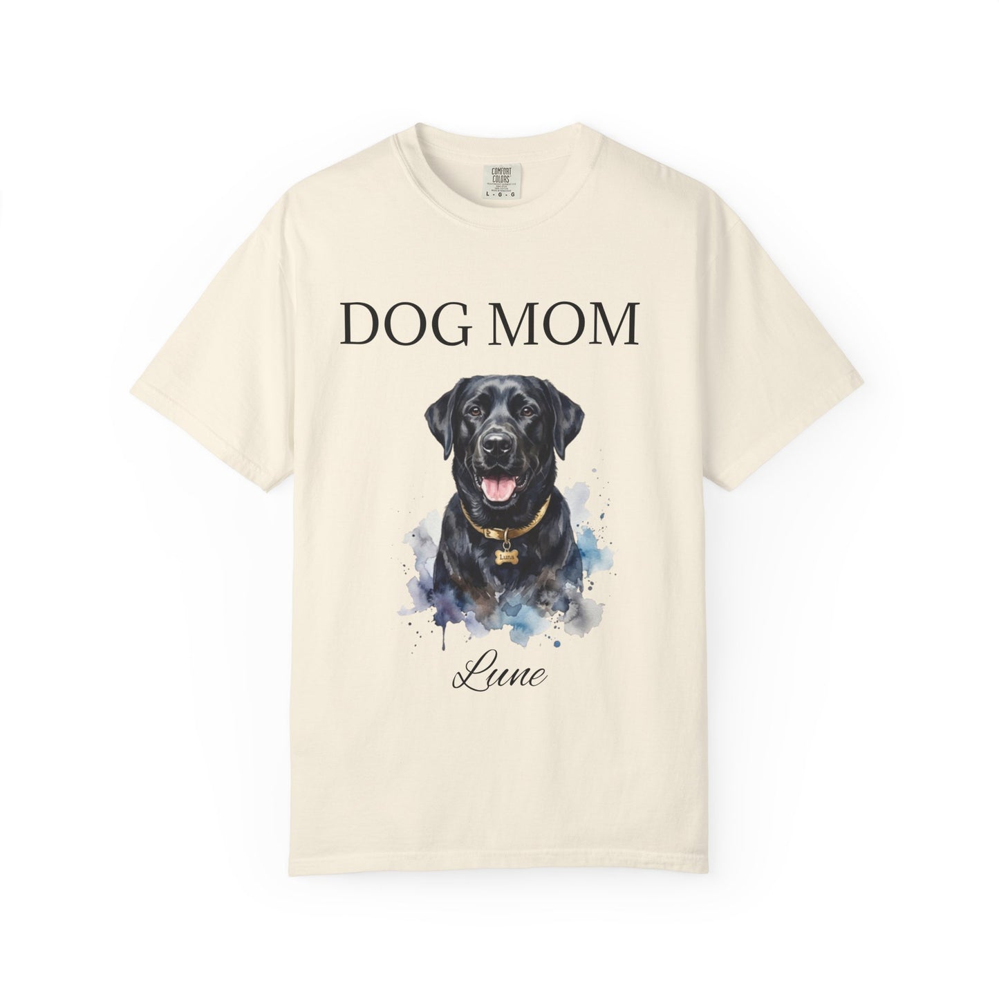 Dog Mom T‑Shirt with Custom Pet Portrait — Personalized Dog Mom Tee