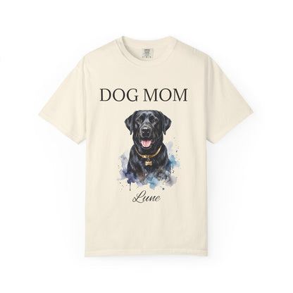 Dog Mom T‑Shirt with Custom Pet Portrait — Personalized Dog Mom Tee