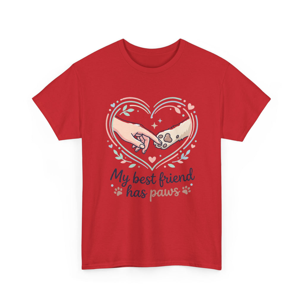Pet Lover T-Shirt — “My Best Friend Has Paws” Cute Dog & Cat Paw Heart Tee