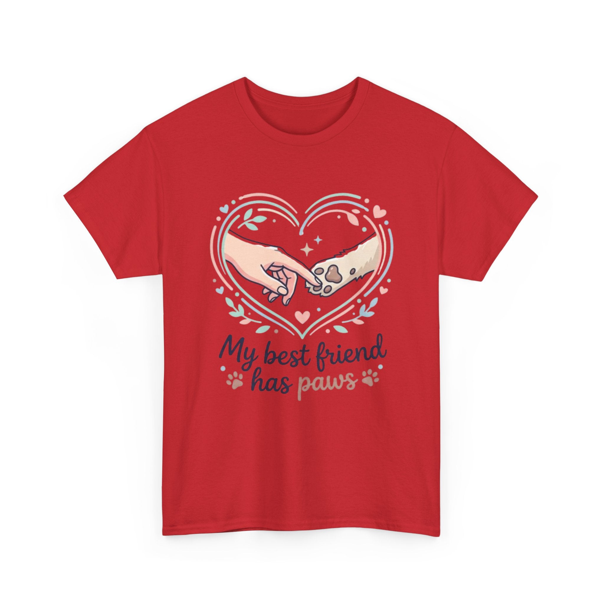 Pet Lover T-Shirt — “My Best Friend Has Paws” Cute Dog & Cat Paw Heart Tee