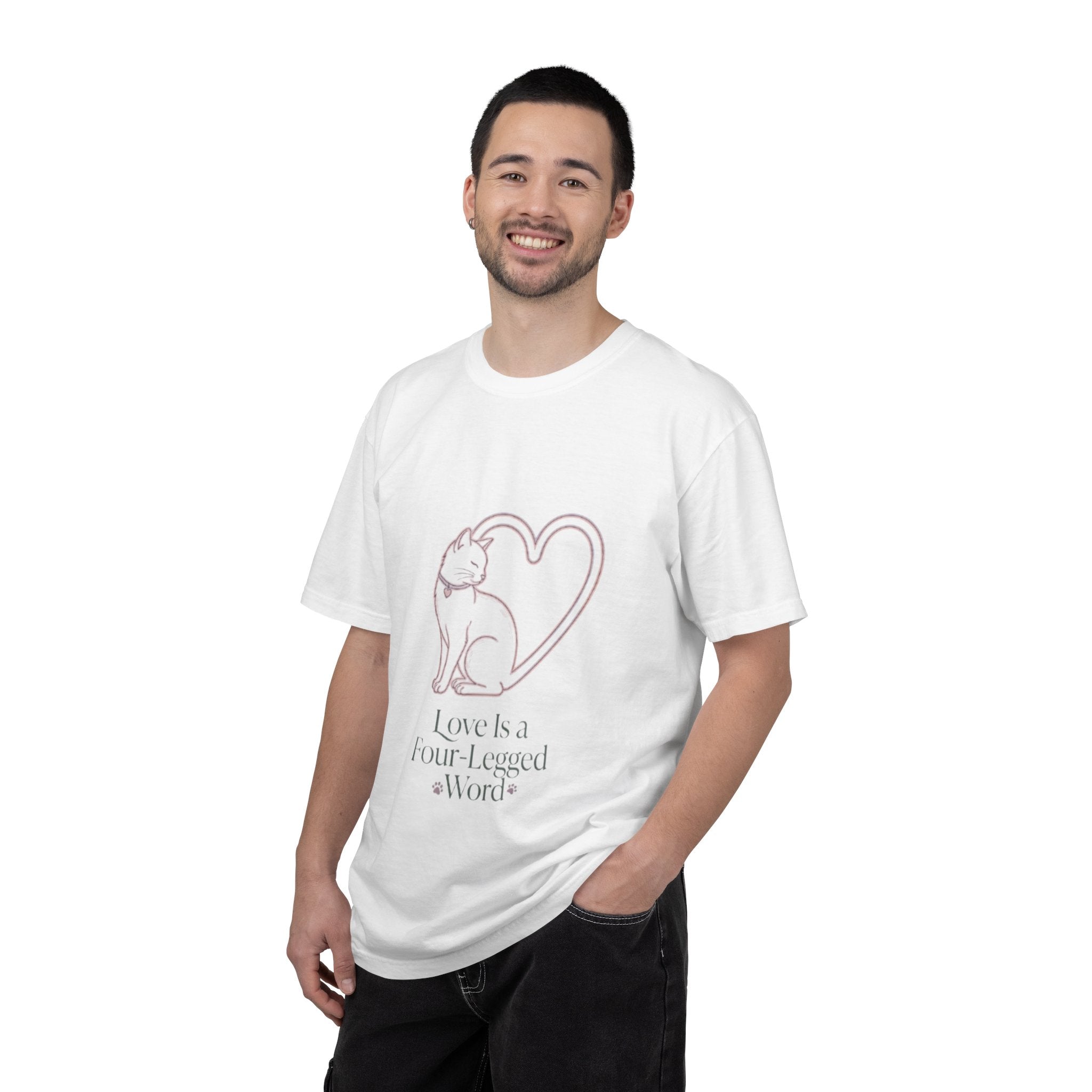 Cat Love T-Shirt — "Love Is a Four-Legged Word" Graphic Tee