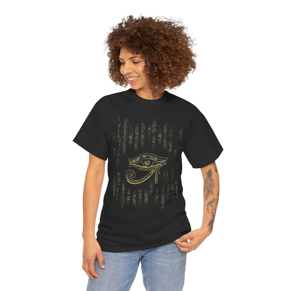 Eye of Horus Graphic Tee — Ancient Egyptian Script T-Shirt