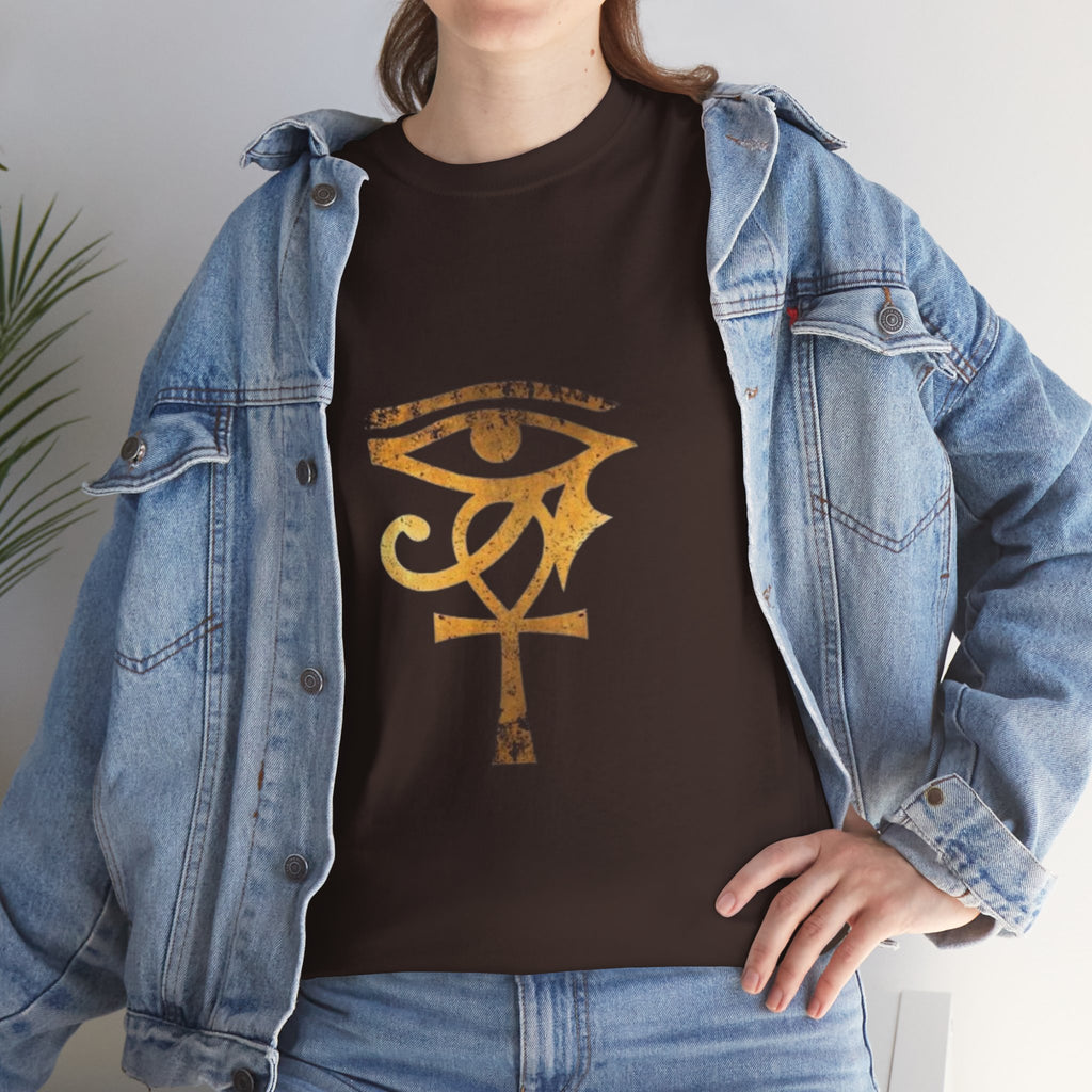 Eye of Ra Ankh T-Shirt — Golden Egyptian Symbol Tee