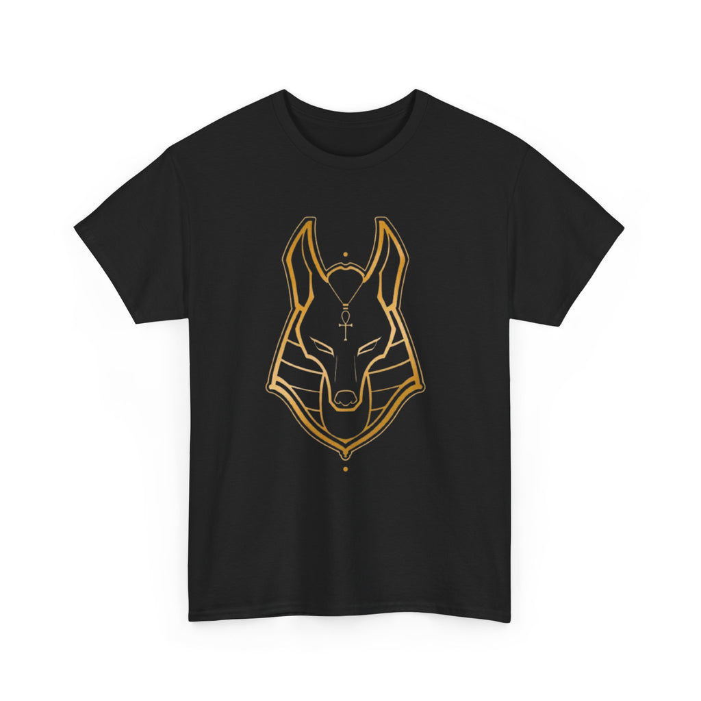 Anubis Line Art Tee — Minimal Egyptian God Fox Mask T-Shirt