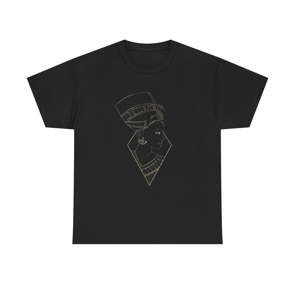 Nefertiti Line Art Tee — Minimal Egyptian Queen Graphic T-Shirt