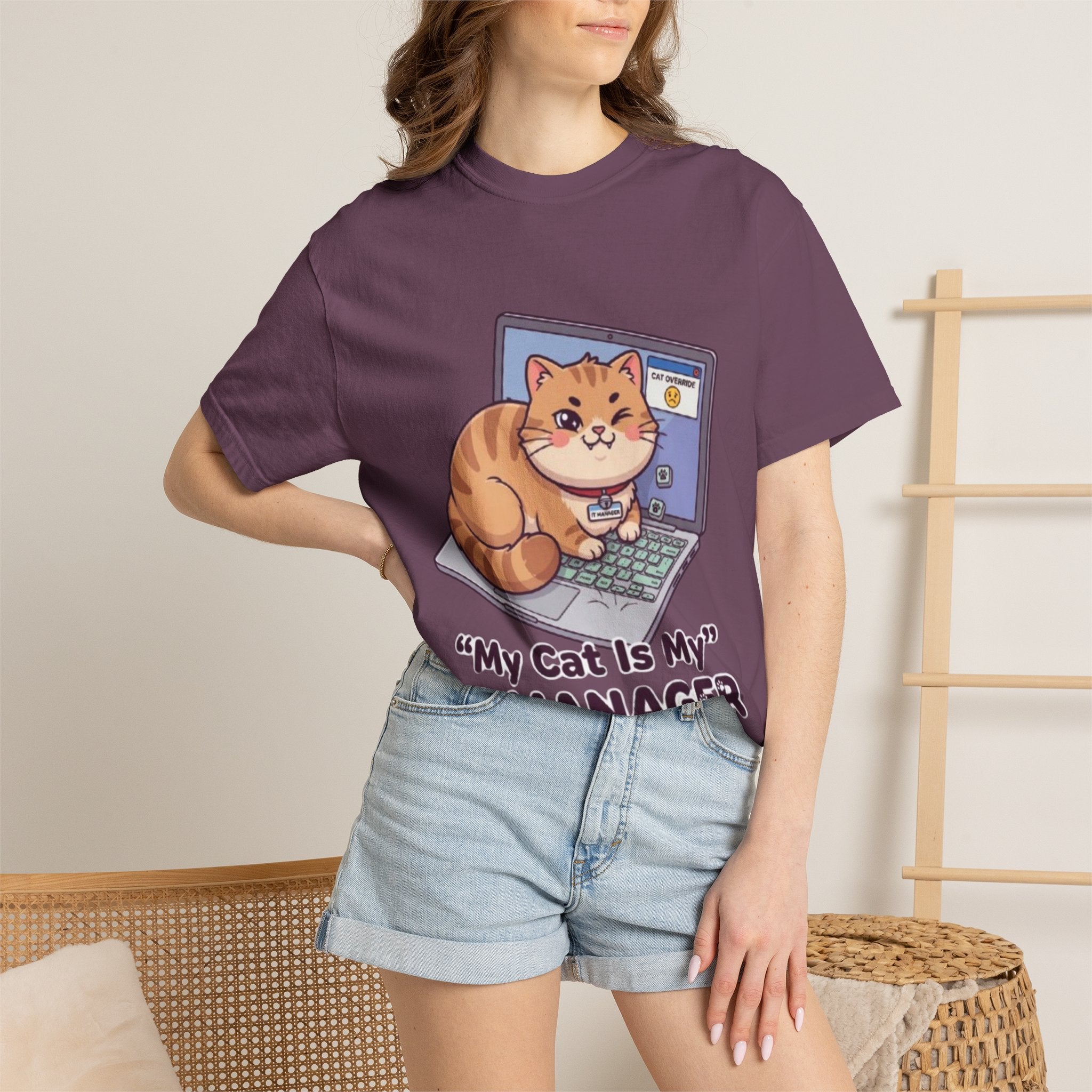 IT Manager Cat T-Shirt — "My Cat Is My IT Manager" Cute Techie Tee for Cat Lovers
